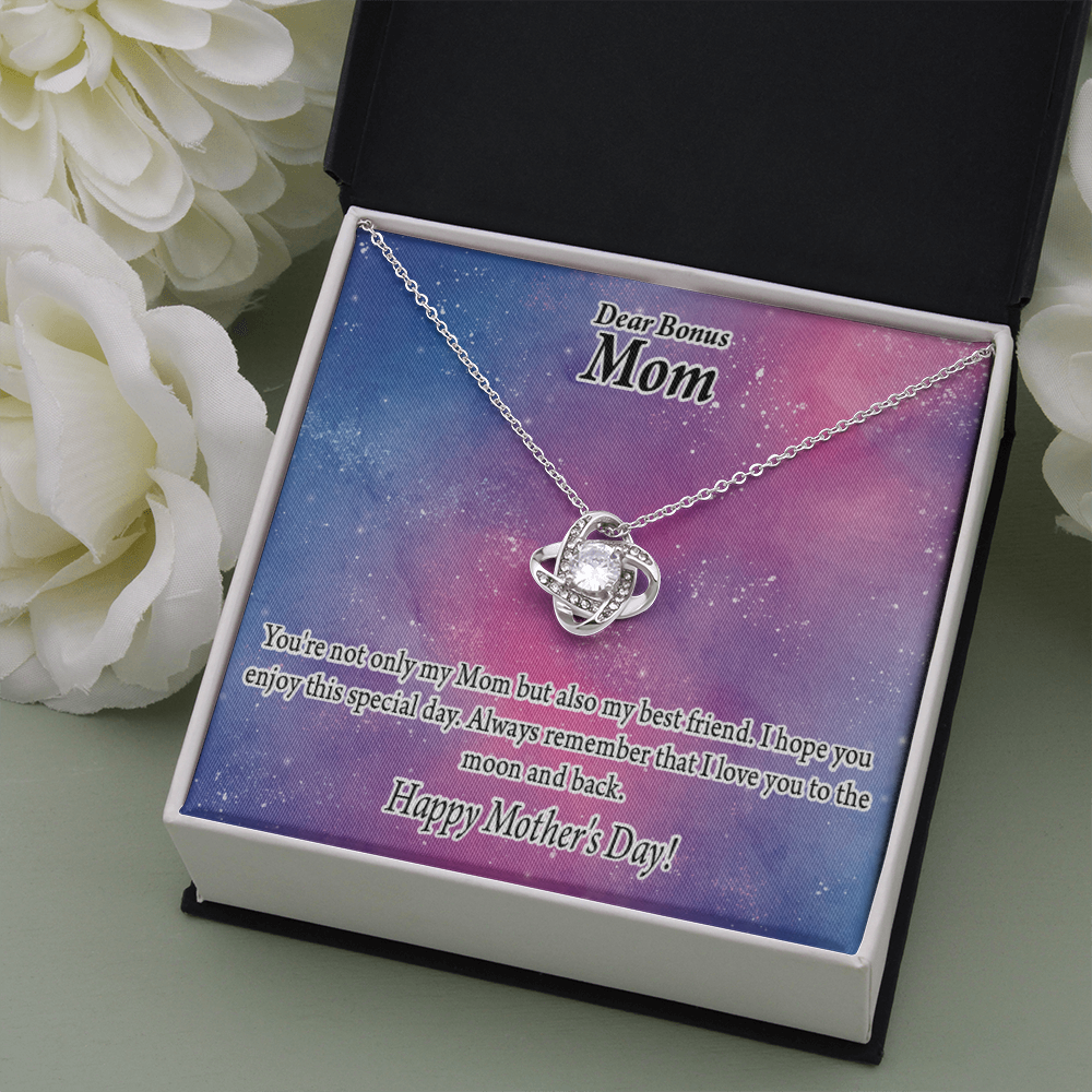 Bonus Mom Bestfriend Happy Mother'S Day Love Knot Message Card From Son Daughter Gift Anniversary Birthday Graduation Mothers Day-Express Your Love Gifts