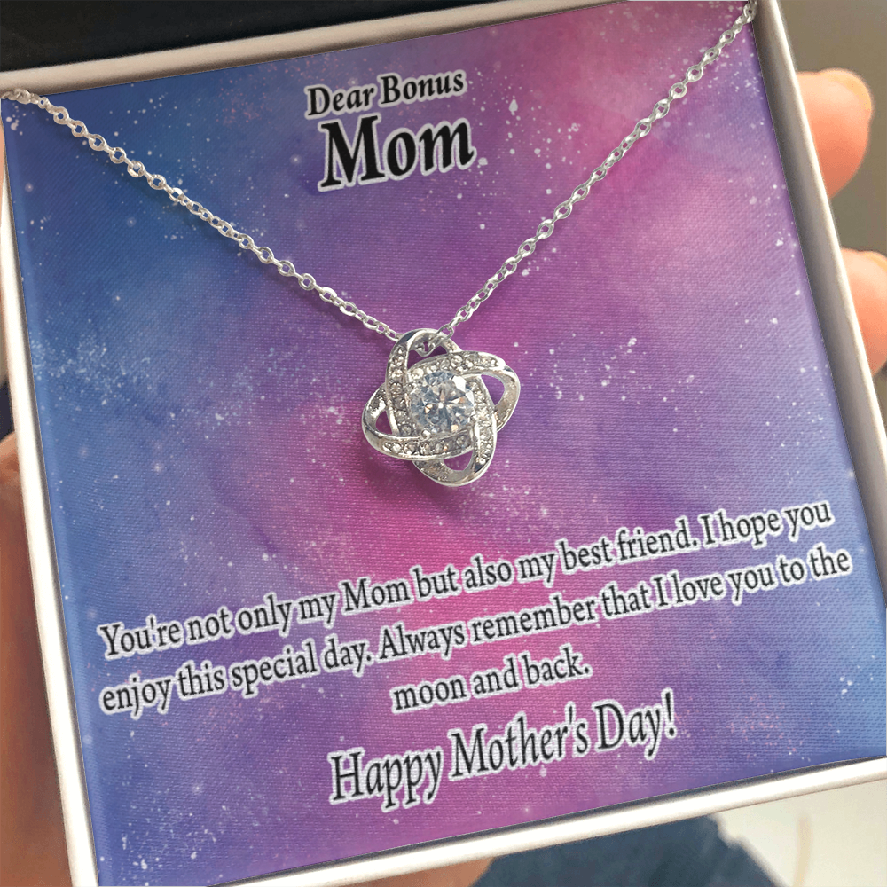 Bonus Mom Bestfriend Happy Mother'S Day Love Knot Message Card From Son Daughter Gift Anniversary Birthday Graduation Mothers Day-Express Your Love Gifts