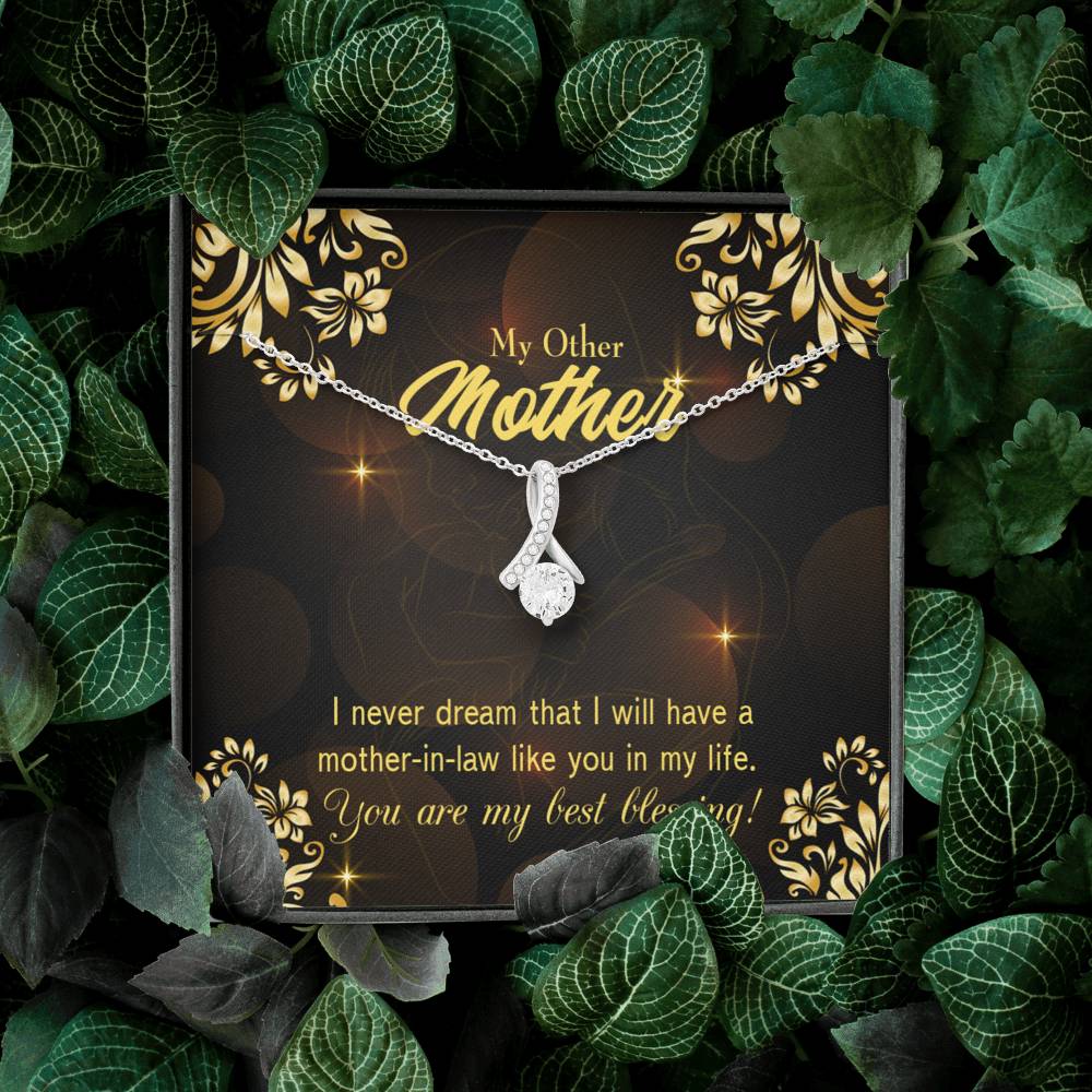 Mother-In-Law Necklace You'Re My Blessing Eternity Ribbon Stone Pendant-Express Your Love Gifts