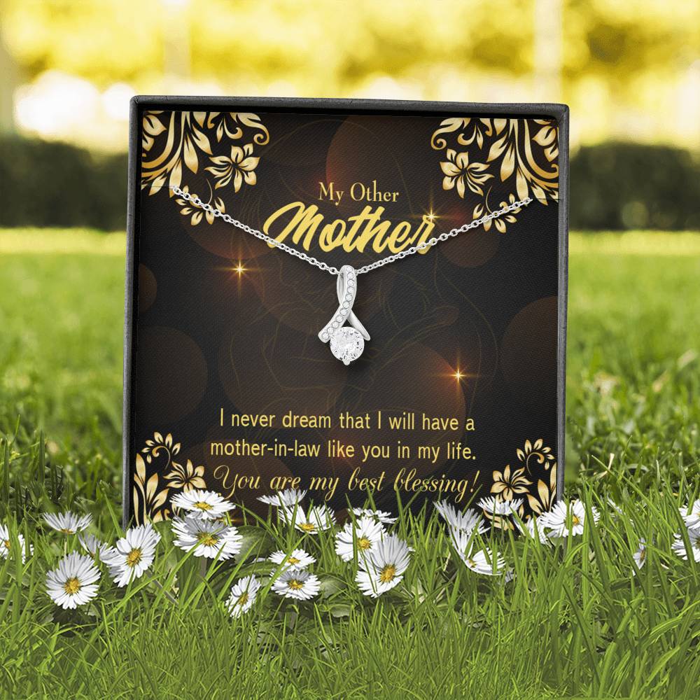 Mother-In-Law Necklace You'Re My Blessing Eternity Ribbon Stone Pendant-Express Your Love Gifts