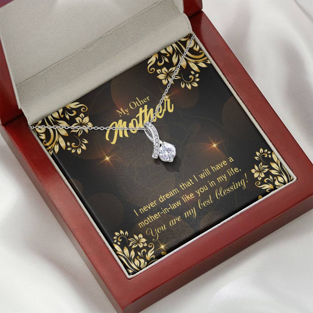 Mother-In-Law Necklace You'Re My Blessing Eternity Ribbon Stone Pendant-Express Your Love Gifts