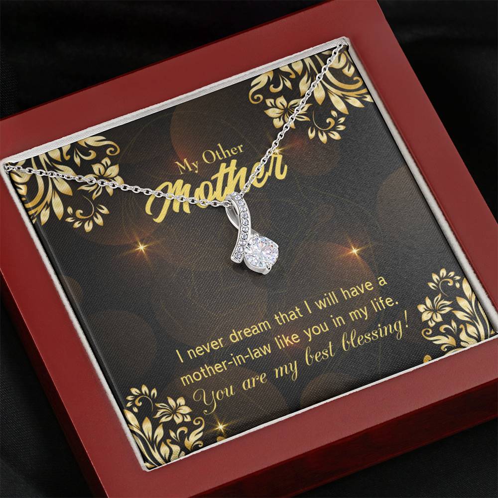 Mother-In-Law Necklace You'Re My Blessing Eternity Ribbon Stone Pendant-Express Your Love Gifts