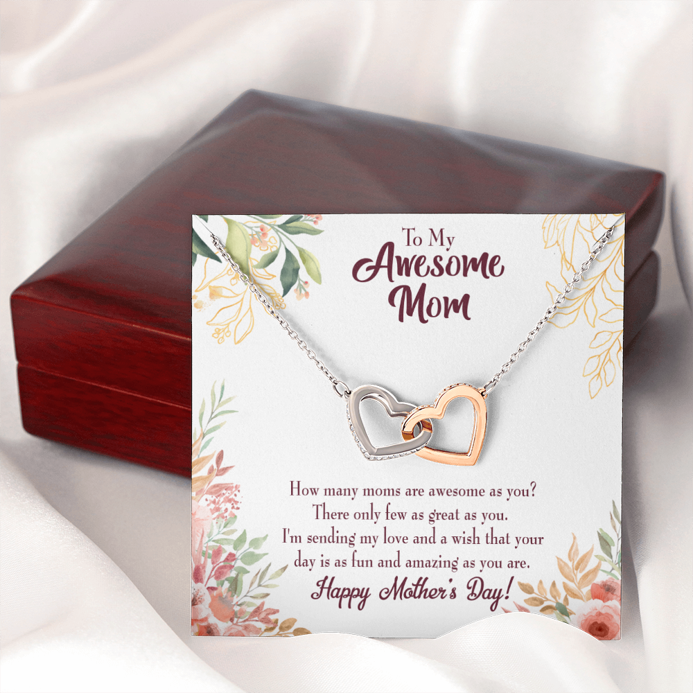 Mother's Day Mother Necklace Awesome Mom Inseparable Love Pendant Keepsake Card-Express Your Love Gifts