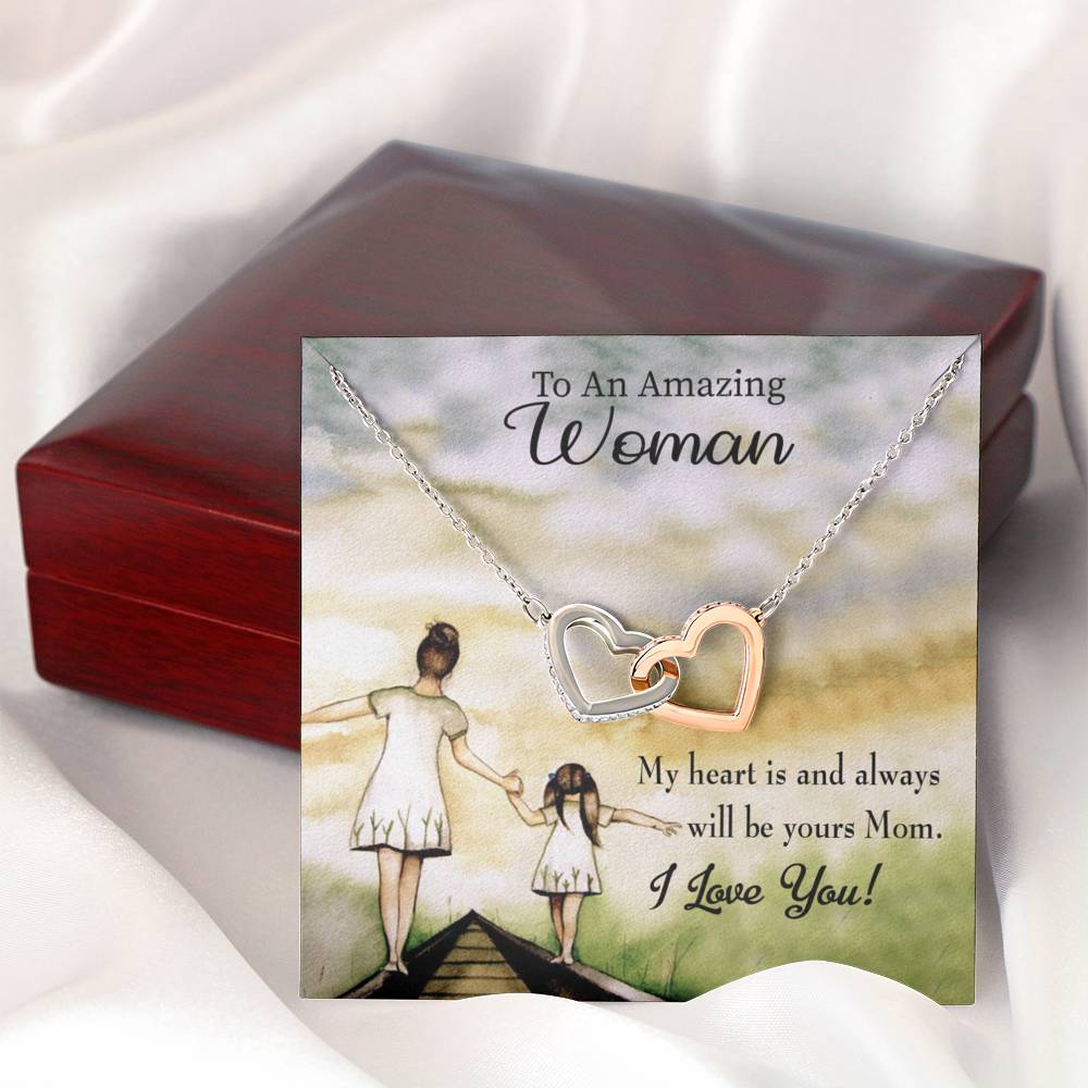 Mother Necklace My Heart Is Always Yours Inseparable Love Pendant Keepsake Card-Express Your Love Gifts