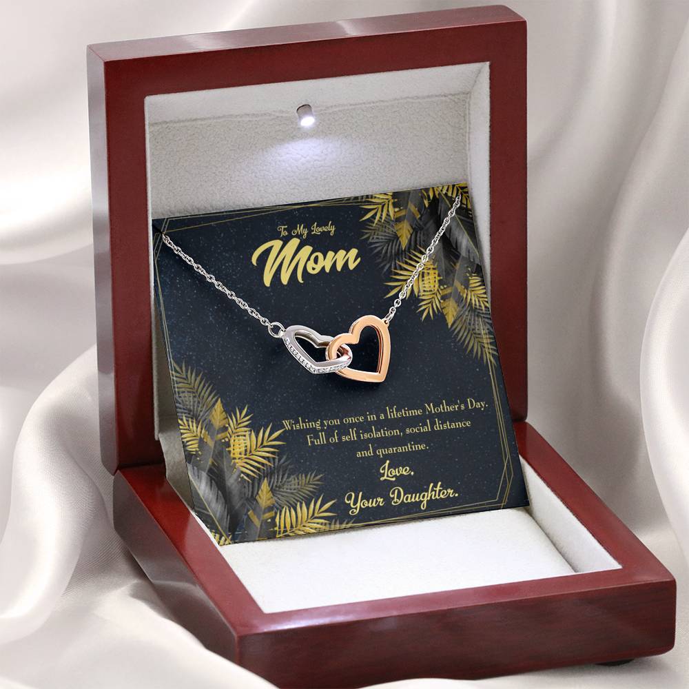 Mother's Day Daughter To Mom Inseparable Love Pendant 18k Rose Gold Finish 16” Mom Necklace-Express Your Love Gifts
