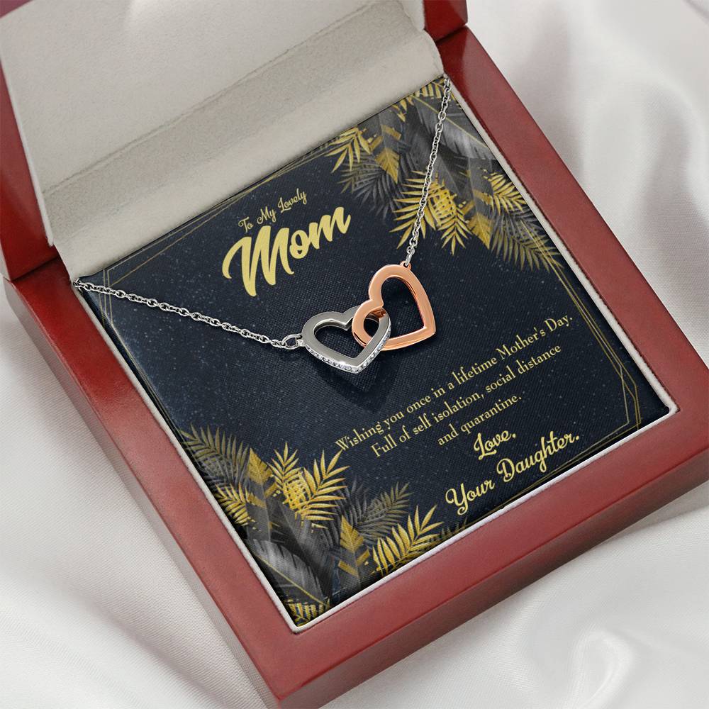 Mother's Day Daughter To Mom Inseparable Love Pendant 18k Rose Gold Finish 16” Mom Necklace-Express Your Love Gifts