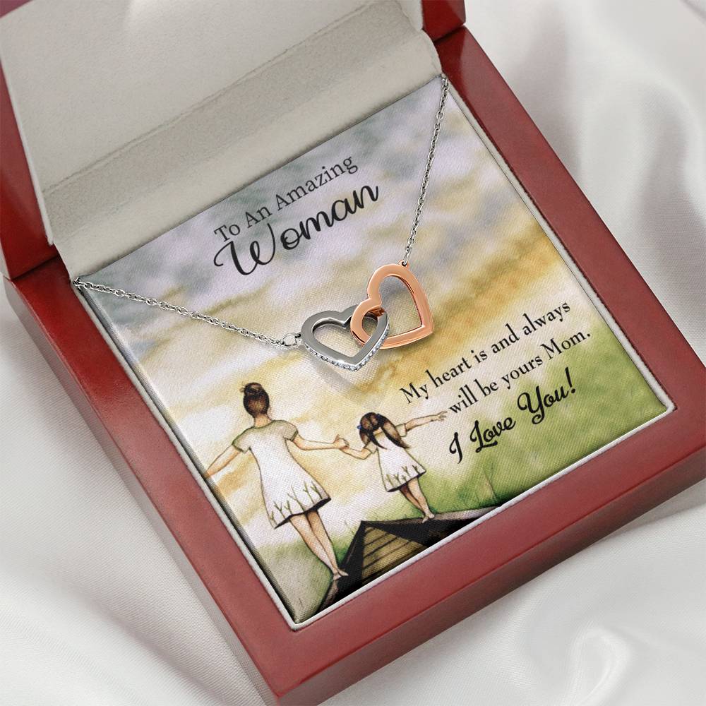 Mother Necklace My Heart Is Always Yours Inseparable Love Pendant Keepsake Card-Express Your Love Gifts