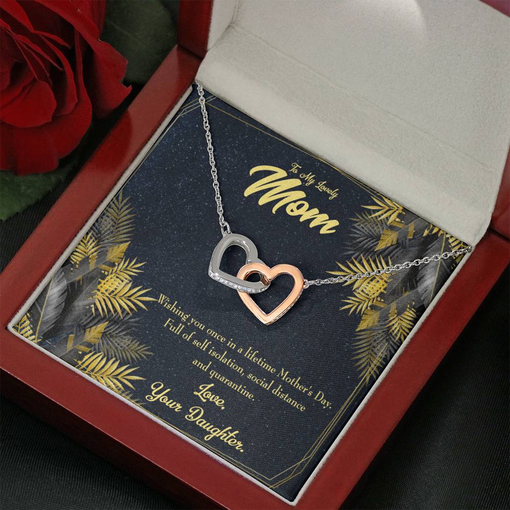 Mother's Day Daughter To Mom Inseparable Love Pendant 18k Rose Gold Finish 16” Mom Necklace-Express Your Love Gifts