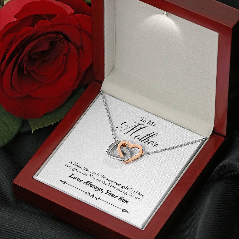 To My Mother You Are The Sweetest Gift Inseparable Necklace Pendant 18k Rose Gold Finish 16”-Express Your Love Gifts