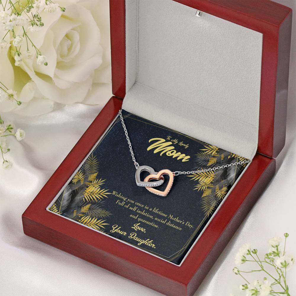 Mother's Day Daughter To Mom Inseparable Love Pendant 18k Rose Gold Finish 16” Mom Necklace-Express Your Love Gifts