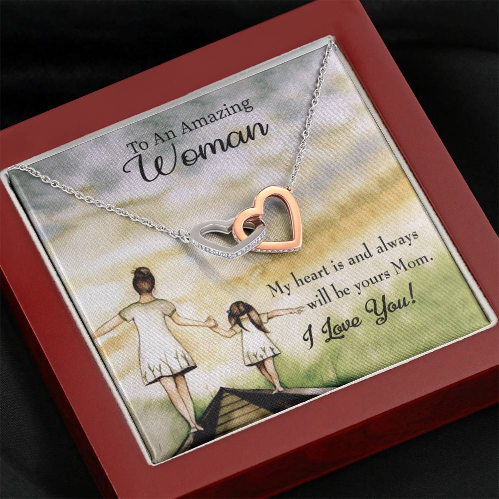 Mother Necklace My Heart Is Always Yours Inseparable Love Pendant Keepsake Card-Express Your Love Gifts