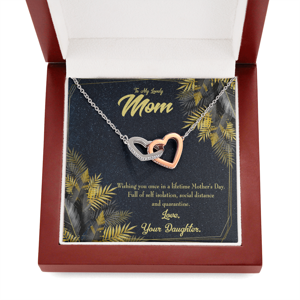 Mother's Day Daughter To Mom Inseparable Love Pendant 18k Rose Gold Finish 16” Mom Necklace-Express Your Love Gifts