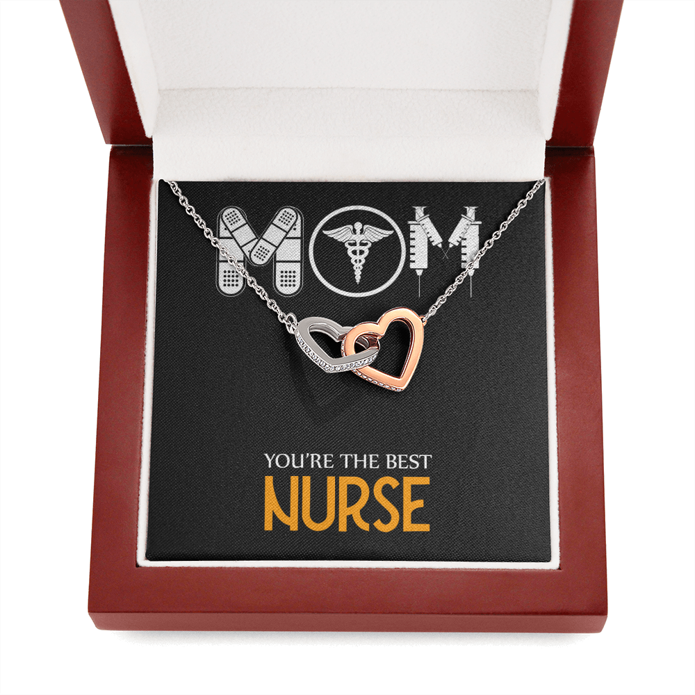 Mom Nurse Gift You Are The Best Inseparable Love Pendant 18k Rose Gold Finish 16” Mom Necklace-Express Your Love Gifts