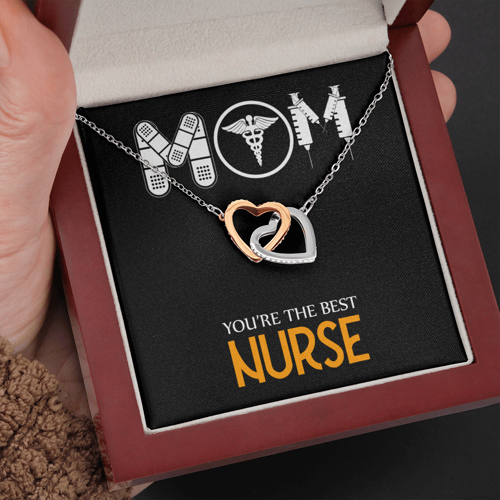 Mom Nurse Gift You Are The Best Inseparable Love Pendant 18k Rose Gold Finish 16” Mom Necklace-Express Your Love Gifts
