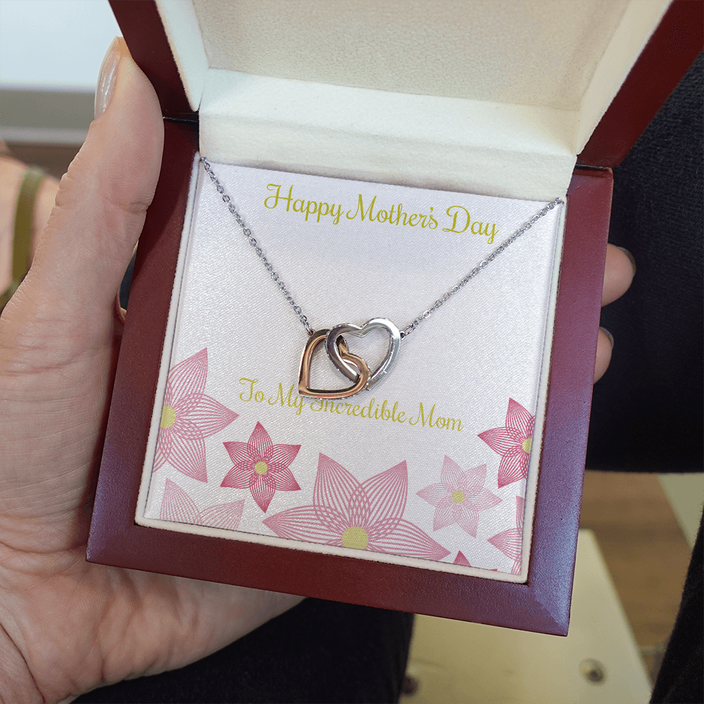 Mothers Day Gift Incredible Mom Inseparable Necklace Pendant 18k Rose Gold Finish 16”-Express Your Love Gifts