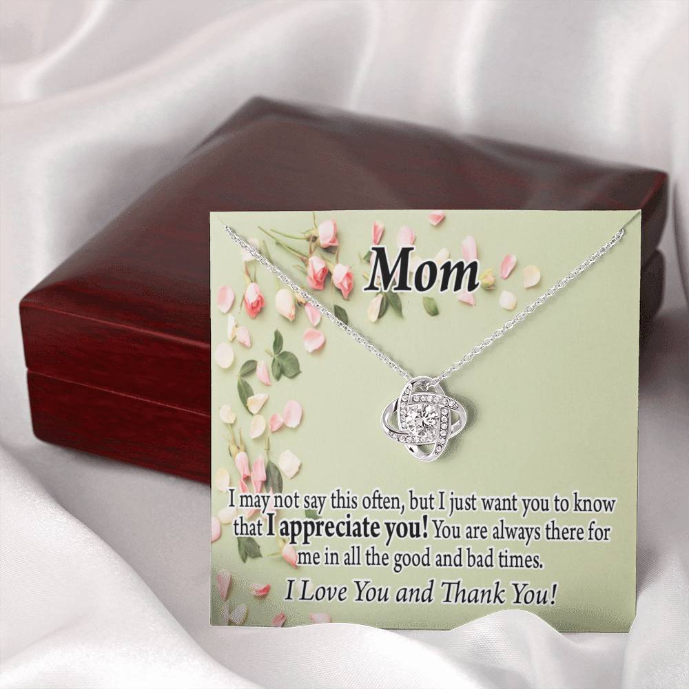 To Mom Appreciate You Love Knot Message Card From Son Daughter Gift Anniversary Birthday Graduation Mothers Day-Express Your Love Gifts