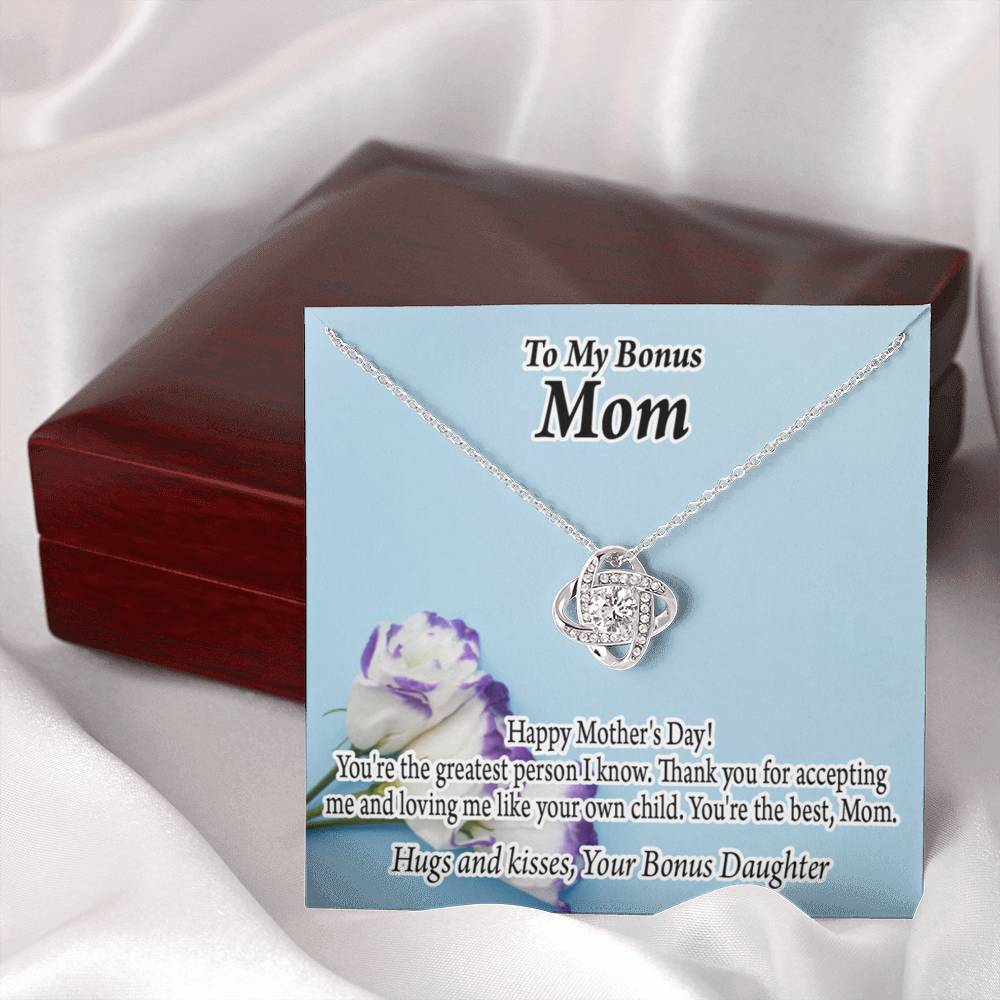 Bonus Mom Happy Mother'S Day Love Knot Necklace Pendant Message Card-Express Your Love Gifts
