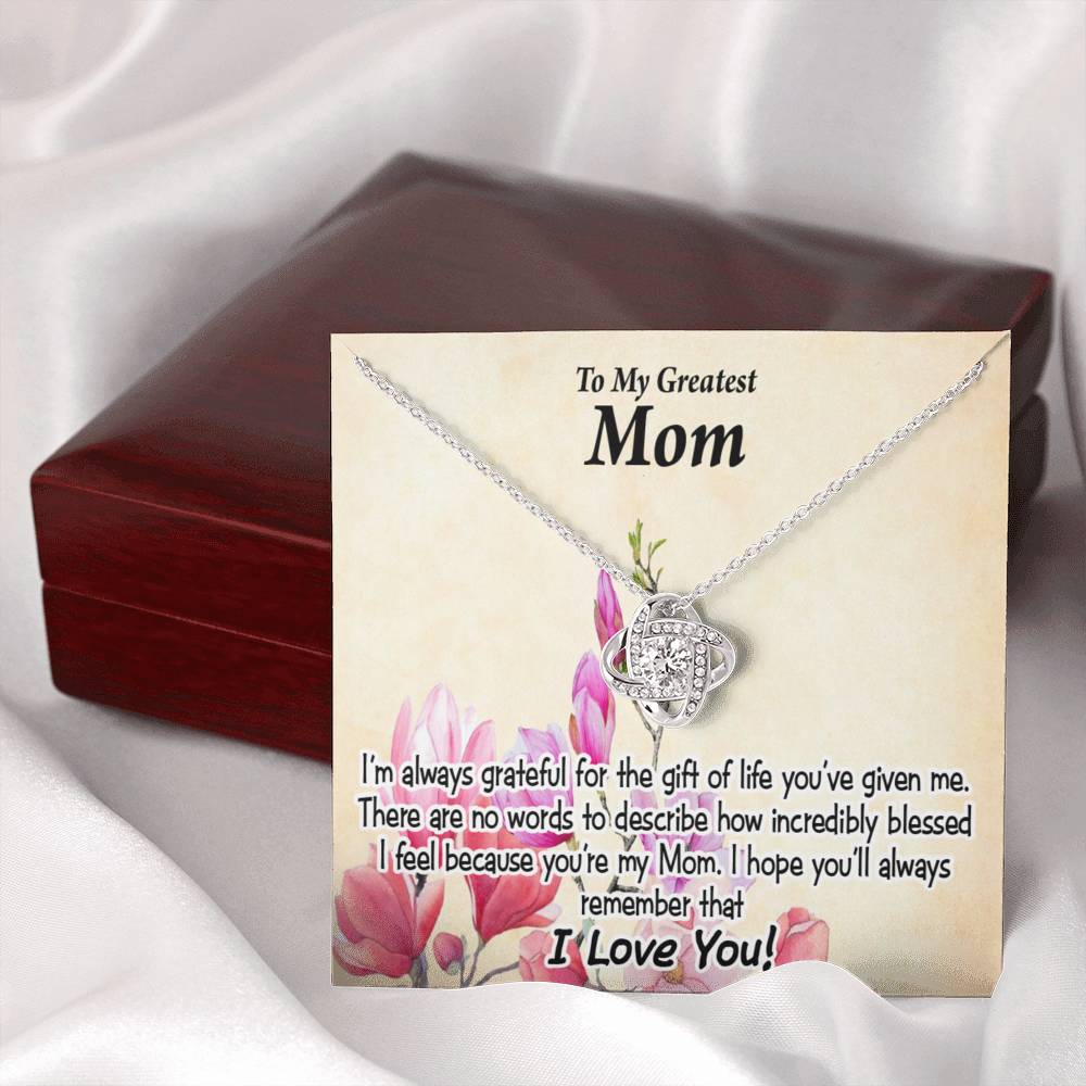 To Mom Incredibly Blessed Love Knot Message Card From Son Daughter Gift Anniversary Birthday Graduation Mothers Day-Express Your Love Gifts