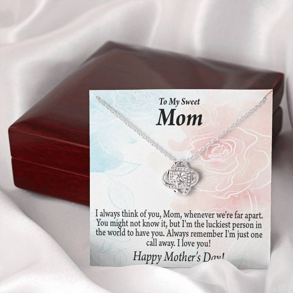 Thinking Of You Happy Mother'S Day Love Knot Message Card From Son Daughter-Express Your Love Gifts