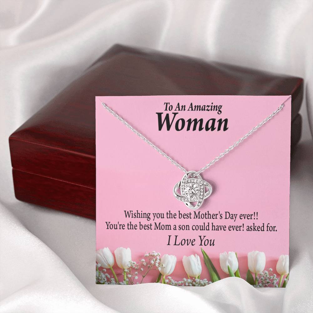 Best Mother'S Day From Son Love Knot Message Card From Son Daughter Gift Anniversary Birthday Graduation Mothers Day-Express Your Love Gifts