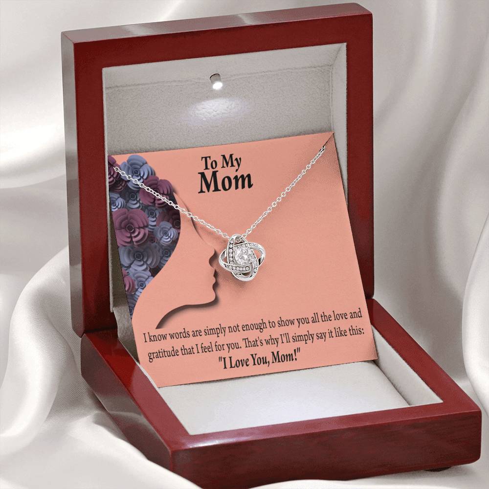 To Mom Words Are Not Enough Love Knot Message Card From Son Daughter Gift Anniversary Birthday Graduation Mothers Day-Express Your Love Gifts