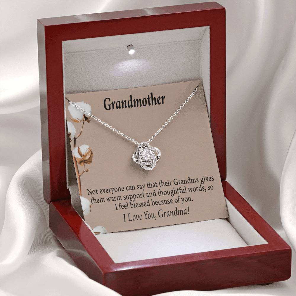 Grandmother Necklace I'm Blessed Love Knot Message Card From Son Daughter Gift Anniversary Birthday Graduation Mothers Day-Express Your Love Gifts