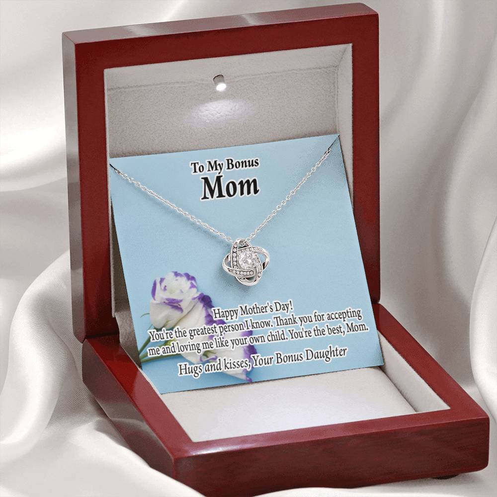 Bonus Mom Happy Mother'S Day Love Knot Necklace Pendant Message Card-Express Your Love Gifts