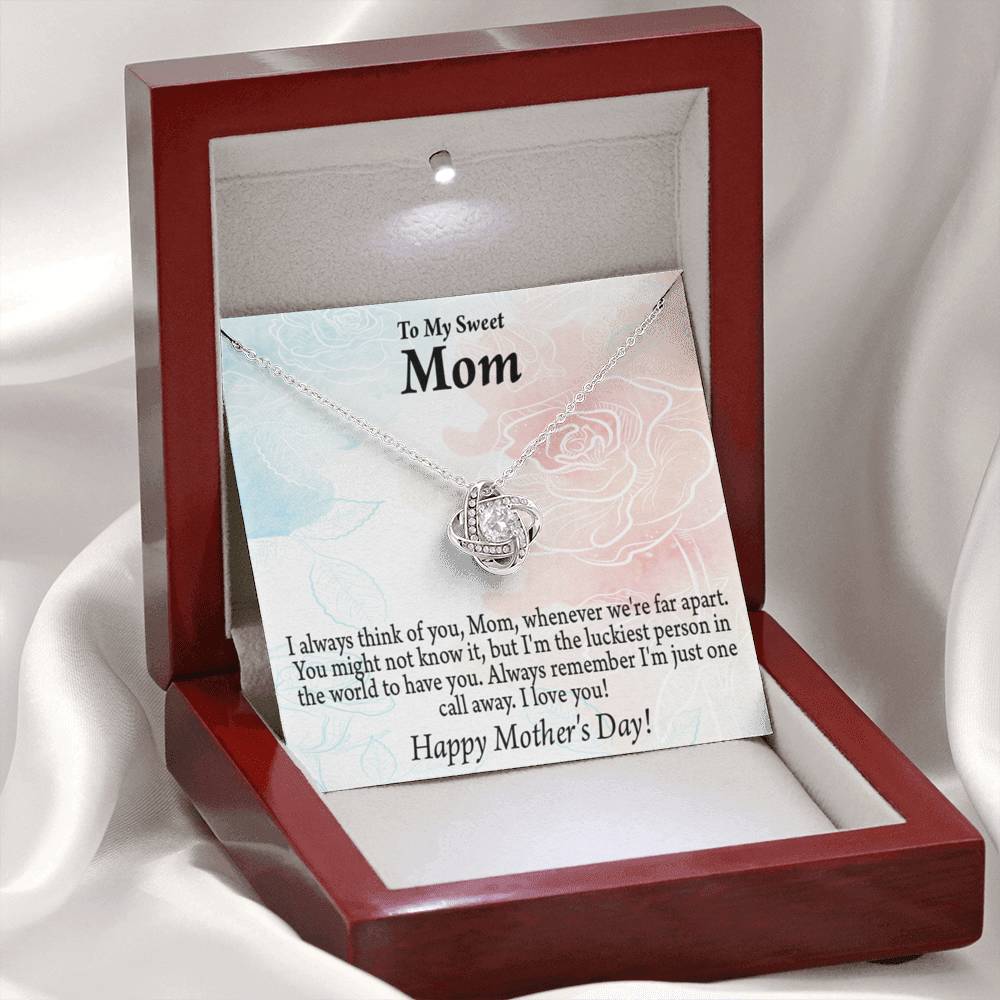 Thinking Of You Happy Mother'S Day Love Knot Message Card From Son Daughter-Express Your Love Gifts