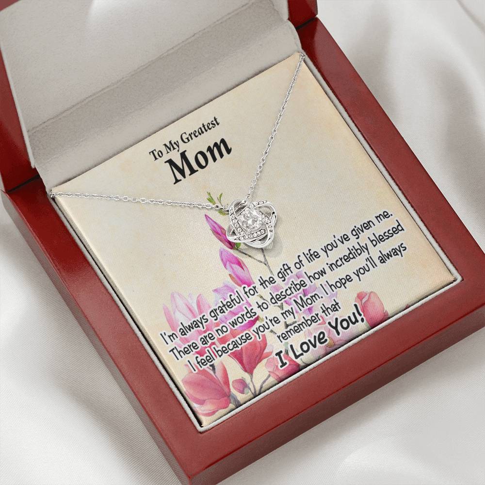 To Mom Incredibly Blessed Love Knot Message Card From Son Daughter Gift Anniversary Birthday Graduation Mothers Day-Express Your Love Gifts