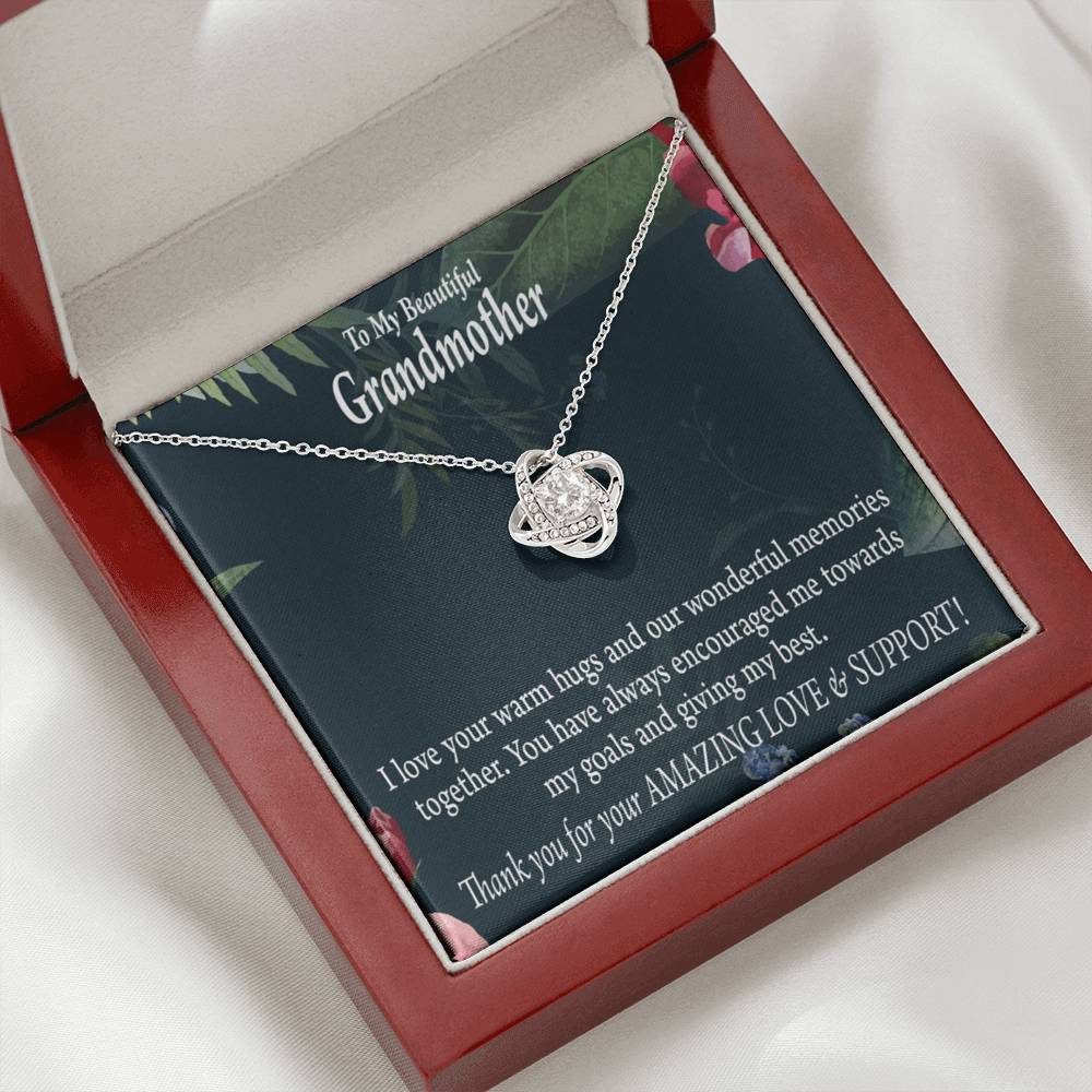 Grandmother Necklace Mothers Day From Grandson Love Knot Message Card-Express Your Love Gifts