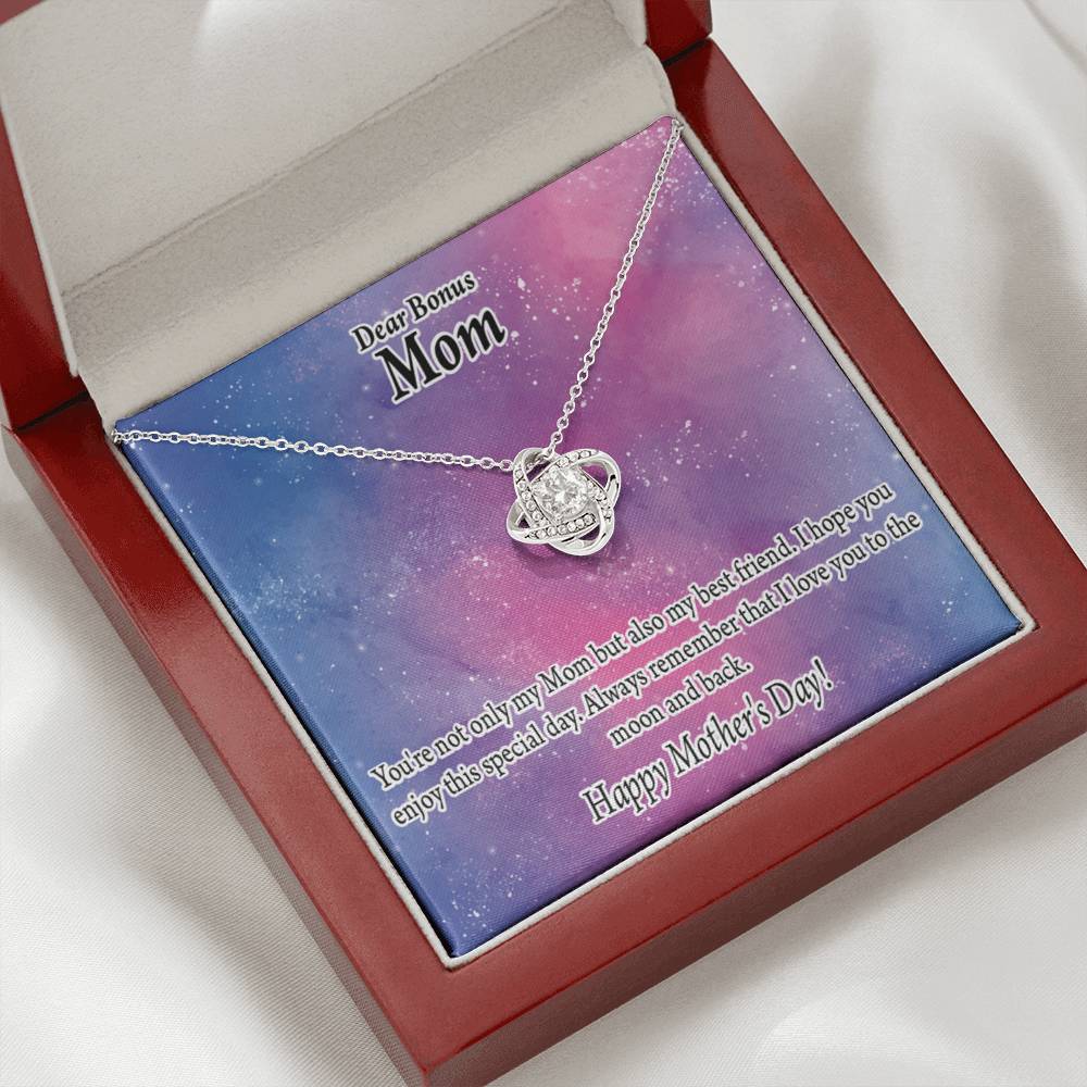 Bonus Mom Bestfriend Happy Mother'S Day Love Knot Message Card From Son Daughter Gift Anniversary Birthday Graduation Mothers Day-Express Your Love Gifts