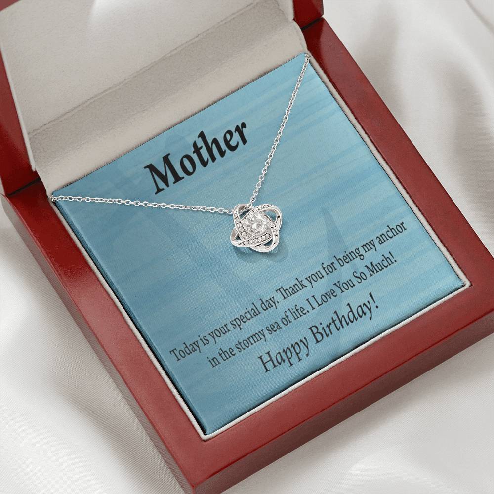 Happy Birthday Mom My Anchor Love Knot Message Card From Son Daughter Gift Anniversary Birthday Graduation-Express Your Love Gifts