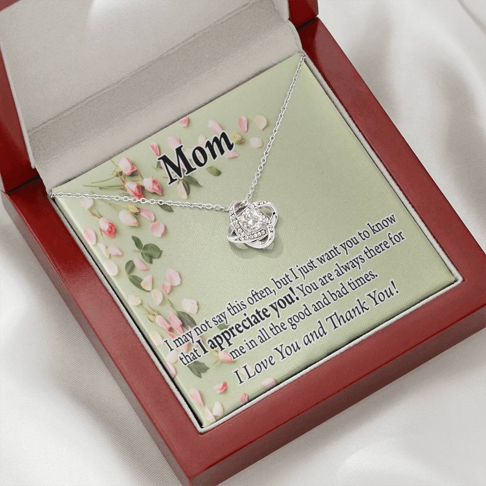 To Mom Appreciate You Love Knot Message Card From Son Daughter Gift Anniversary Birthday Graduation Mothers Day-Express Your Love Gifts