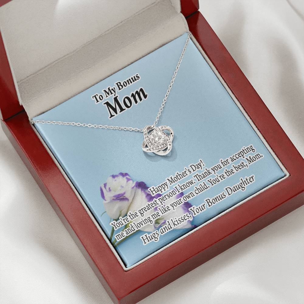 Bonus Mom Happy Mother'S Day Love Knot Necklace Pendant Message Card-Express Your Love Gifts