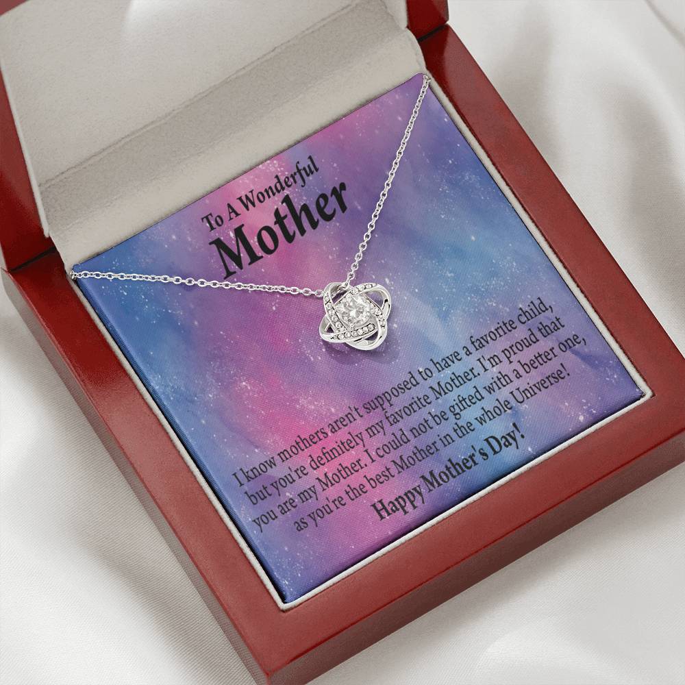 Best Mom In The Universe Happy Mother'S Day! Love Knot Message Card From Son Daughter Gift Anniversary Birthday Graduation Mothers Day-Express Your Love Gifts