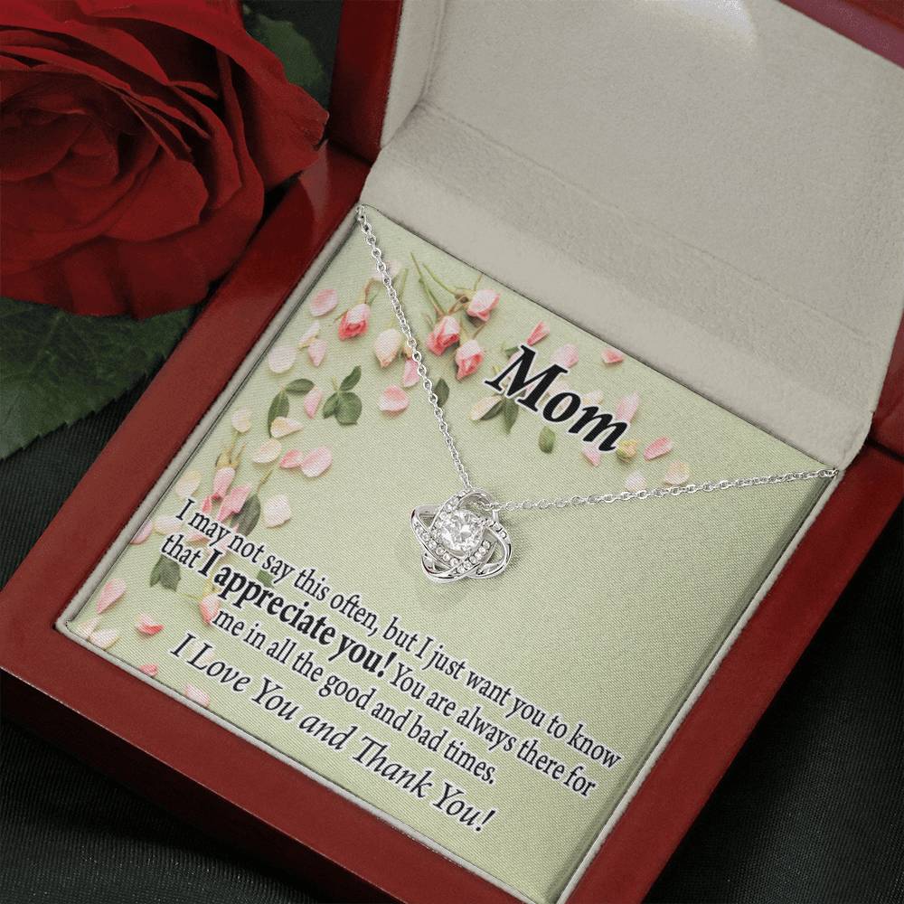 To Mom Appreciate You Love Knot Message Card From Son Daughter Gift Anniversary Birthday Graduation Mothers Day-Express Your Love Gifts