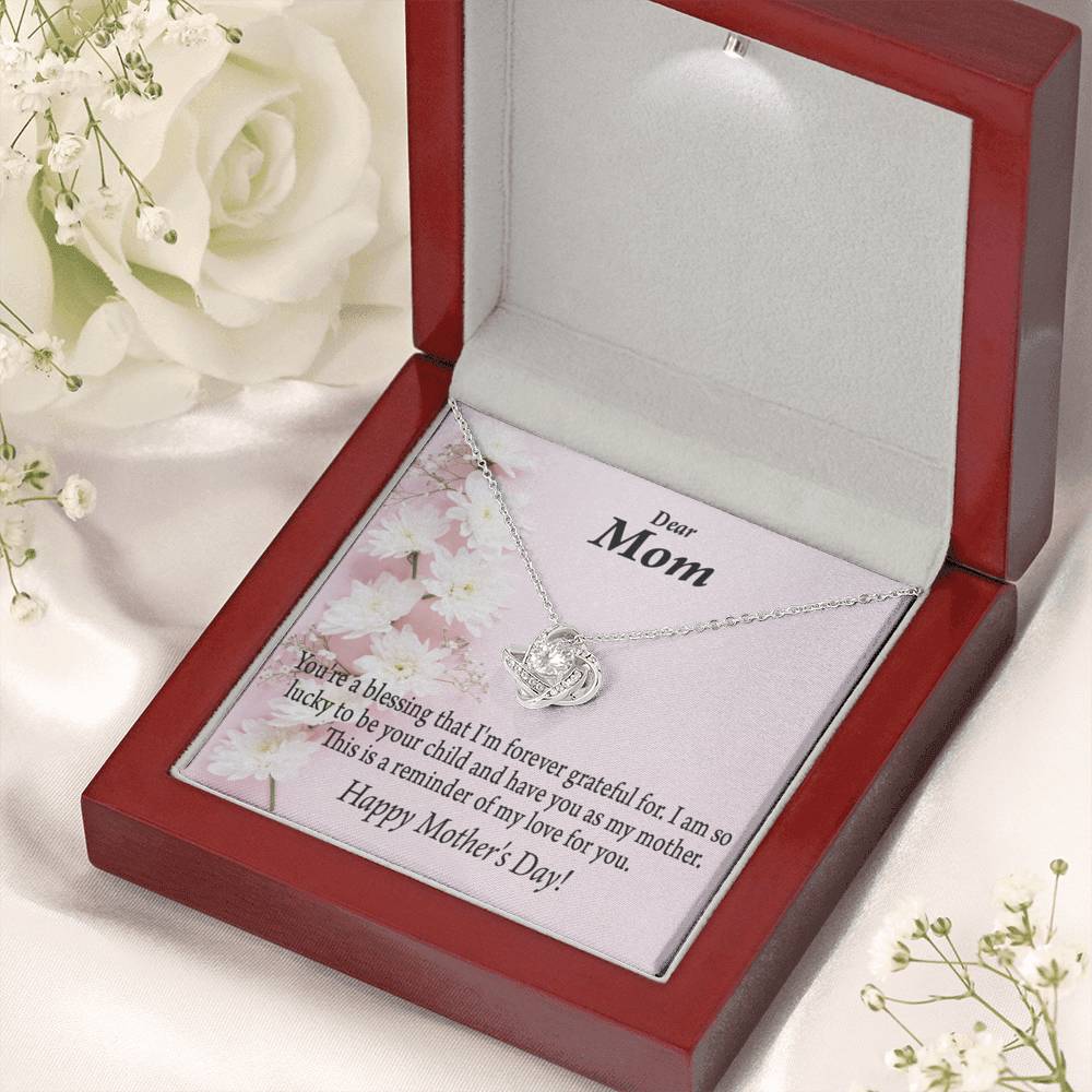 Forever Grateful Happy Mother'S Day Love Knot Message Card From Son Daughter Gift Anniversary Birthday Graduation Mothers Day-Express Your Love Gifts