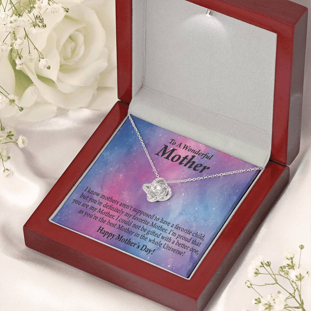 Best Mom In The Universe Happy Mother'S Day! Love Knot Message Card From Son Daughter Gift Anniversary Birthday Graduation Mothers Day-Express Your Love Gifts
