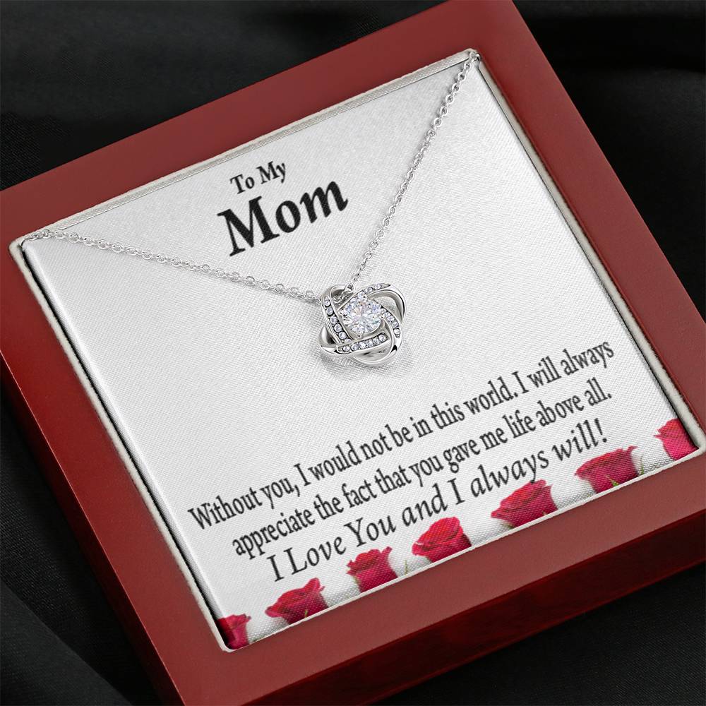 Mom I Appeciate You Love Knot Message Card From Son Daughter Gift Anniversary Birthday Graduation Mothers Day-Express Your Love Gifts