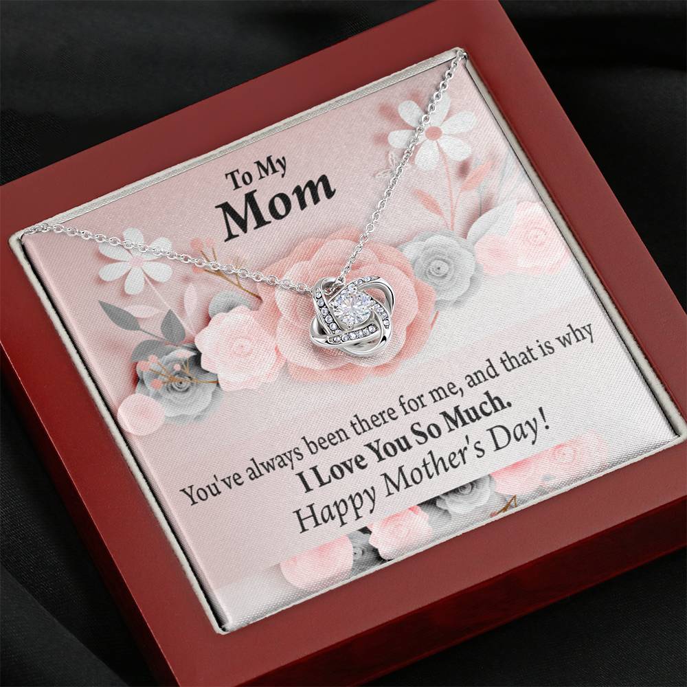 To Mom Always There For Me Mother'S Day Love Knot Message Card From Son Daughter Gift Anniversary Birthday Graduation Mothers Day-Express Your Love Gifts