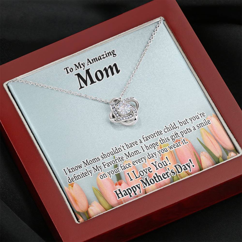 To Mom My Favorite Love Knot Message Card From Son Daughter Gift Anniversary Birthday Graduation Mothers Day-Express Your Love Gifts