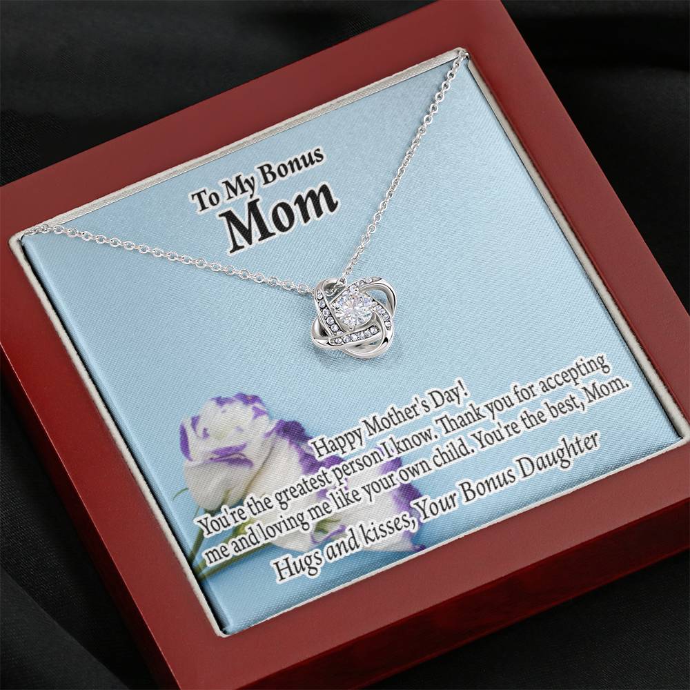 Bonus Mom Happy Mother'S Day Love Knot Necklace Pendant Message Card-Express Your Love Gifts
