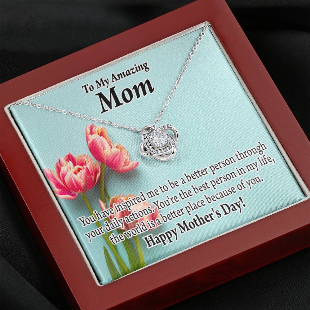 Happy Mother'S Day You Make The World Better Love Knot Message Card From Son Daughter Gift Anniversary Birthday Graduation Mothers Day-Express Your Love Gifts