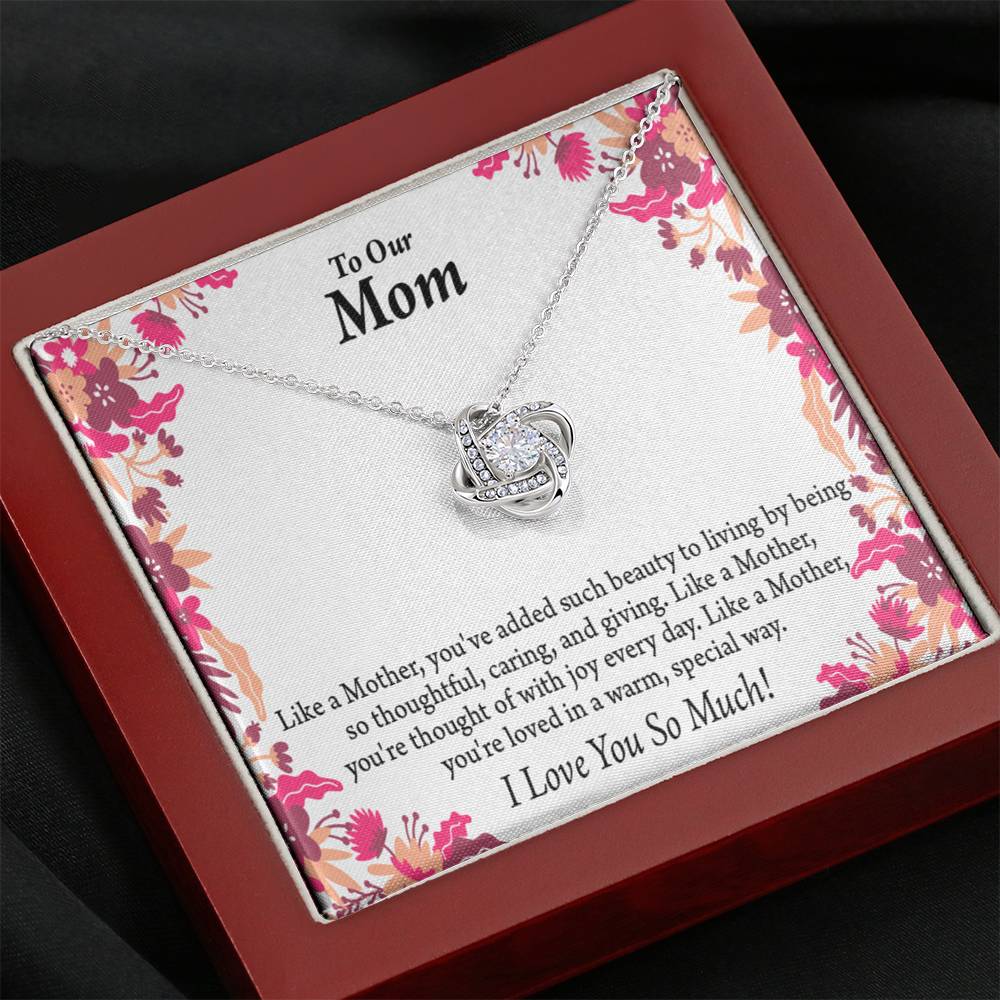 Like A Mother Love Knot Message Card From Son Daughter Gift Anniversary Birthday Graduation-Express Your Love Gifts