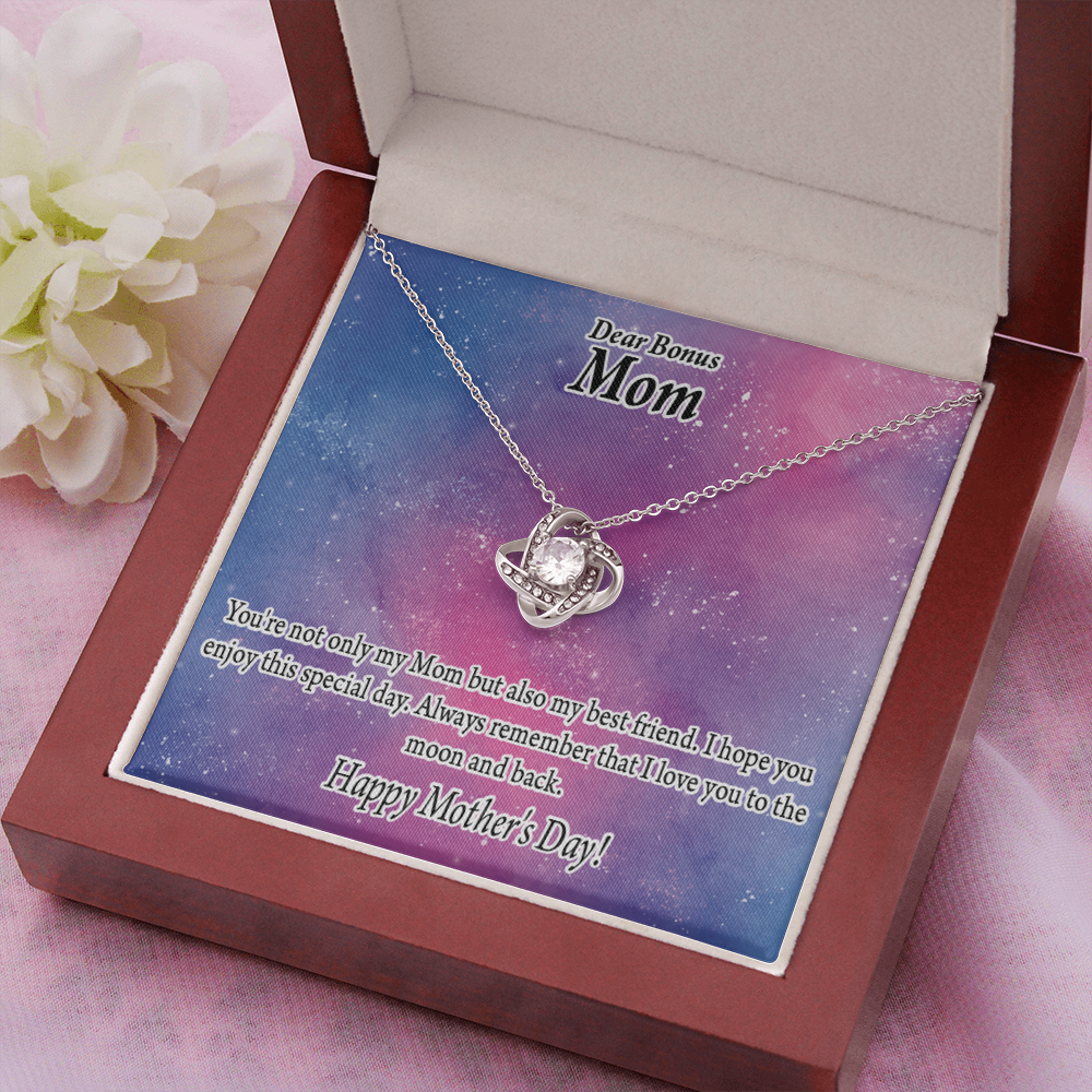 Bonus Mom Bestfriend Happy Mother'S Day Love Knot Message Card From Son Daughter Gift Anniversary Birthday Graduation Mothers Day-Express Your Love Gifts