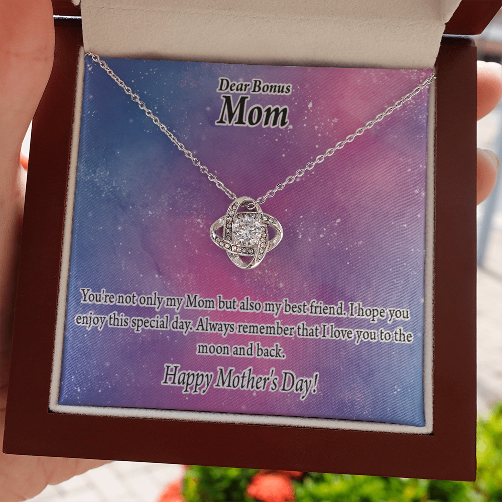 Bonus Mom Bestfriend Happy Mother'S Day Love Knot Message Card From Son Daughter Gift Anniversary Birthday Graduation Mothers Day-Express Your Love Gifts
