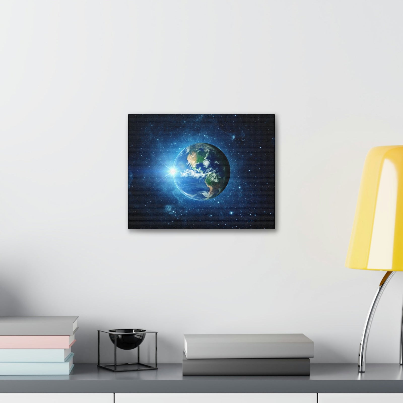 Astonishing Earth and Stars Scene Beautiful Awesome and Breathtaking Beauty Nature Scene Shining Stars in Galaxy Wall Art Ready to Hang Unframed-Express Your Love Gifts