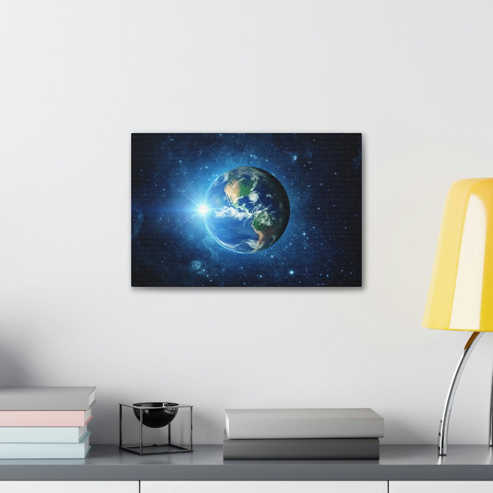 Astonishing Earth and Stars Scene Beautiful Awesome and Breathtaking Beauty Nature Scene Shining Stars in Galaxy Wall Art Ready to Hang Unframed-Express Your Love Gifts