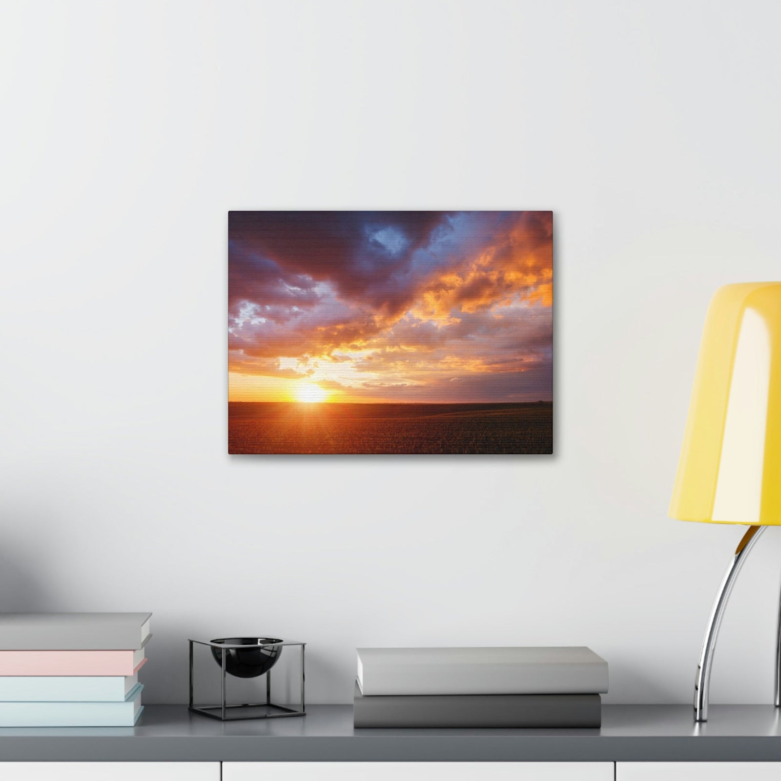 Attractive Colorful Sunset Scene Beautiful Bright Epic Sky Beauty Nature Scene Perfect Summertime Wall Art Ready to Hang Unframed-Express Your Love Gifts