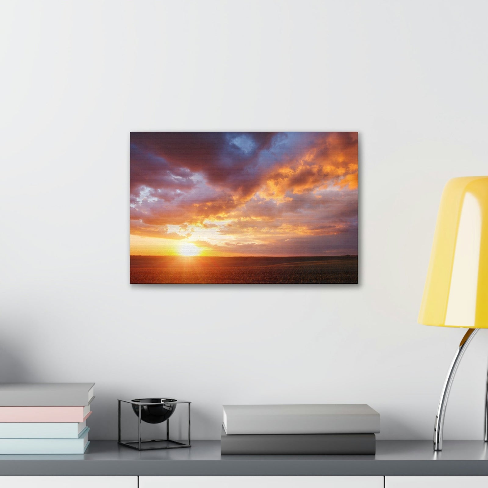Attractive Colorful Sunset Scene Beautiful Bright Epic Sky Beauty Nature Scene Perfect Summertime Wall Art Ready to Hang Unframed-Express Your Love Gifts